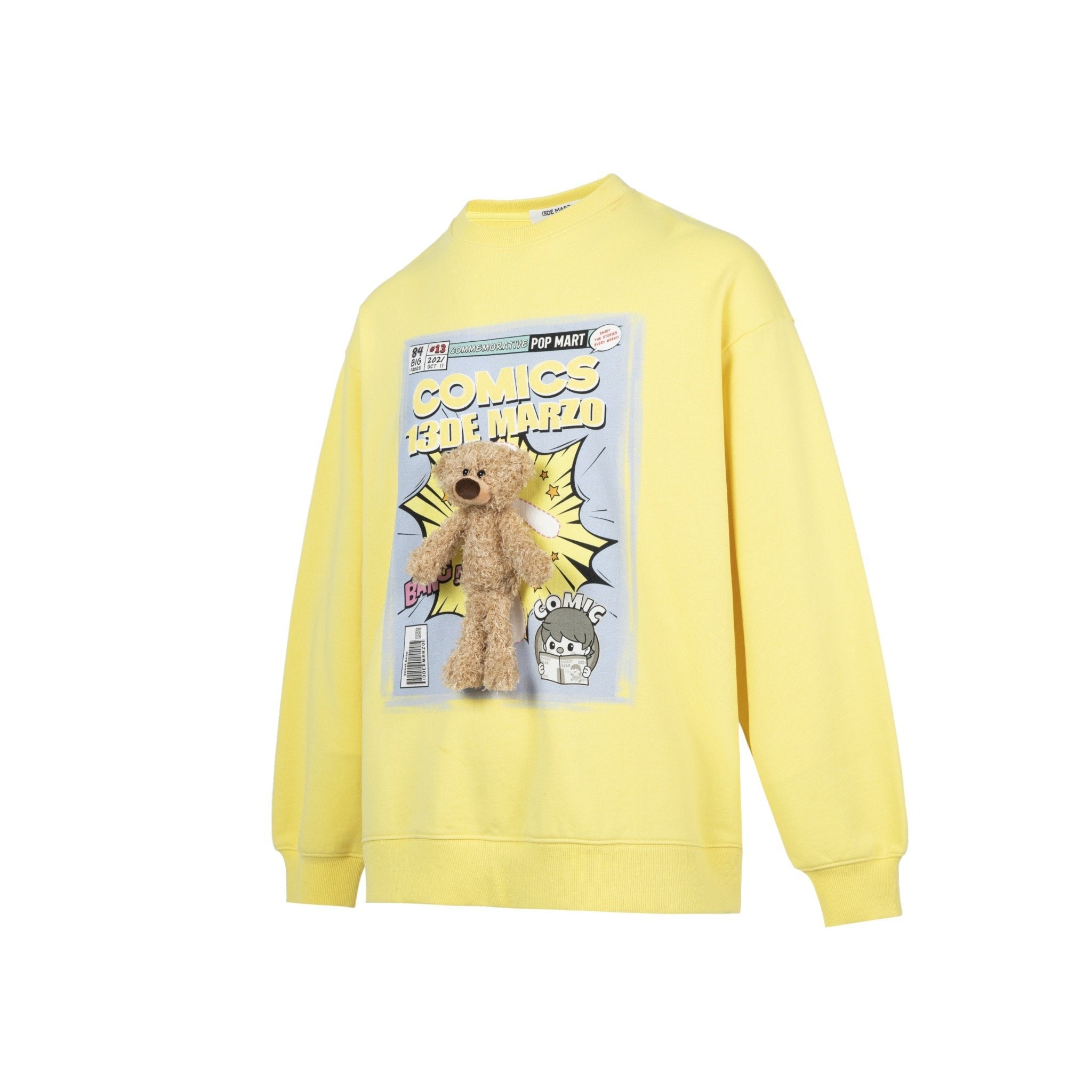 13 DE MARZO Popmart Palda Bear Comics Book Sweater Yellow | MADA IN CHINA