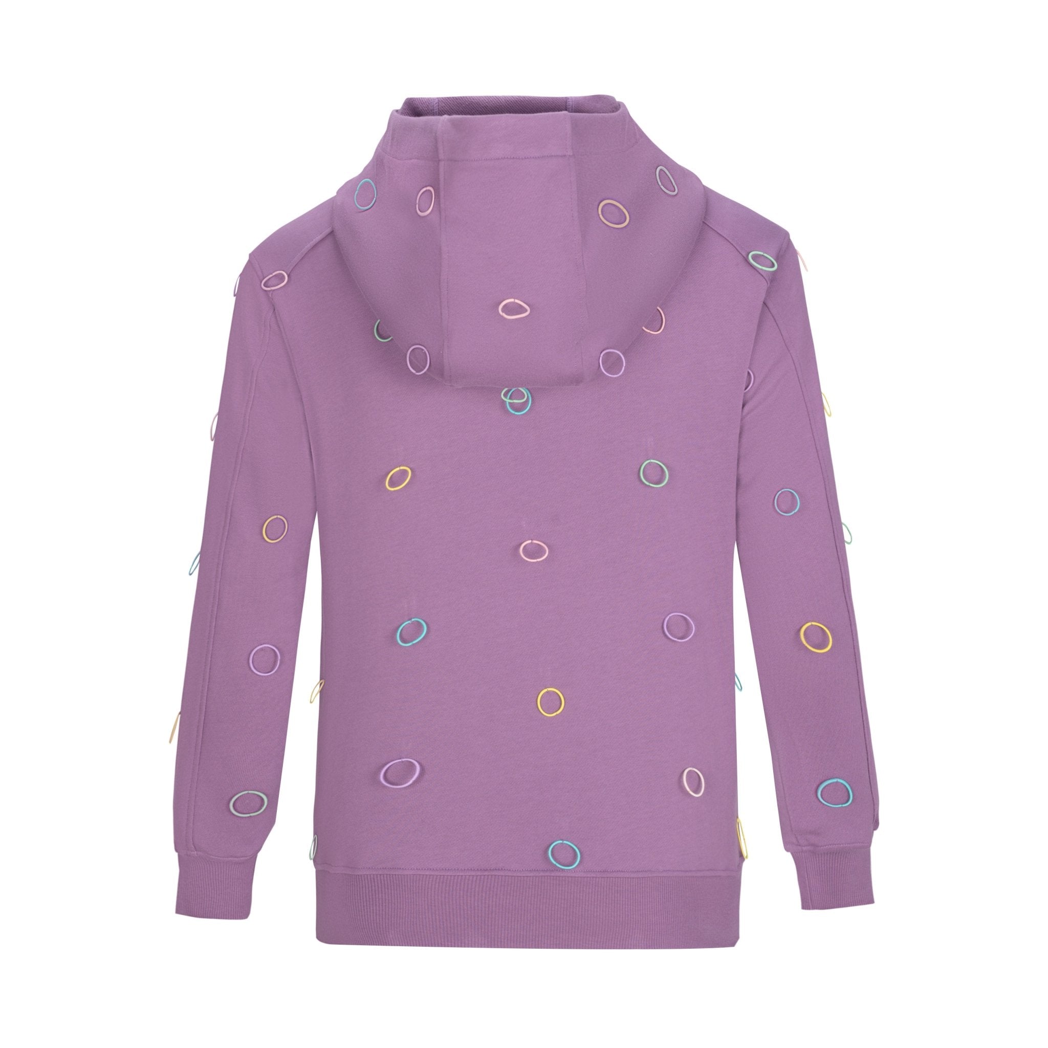 NOSENSE Purple Brand Embroidered Color Circle Hoodie | MADA IN CHINA