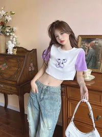 AIMME SPARROW Purple Cropped Top | MADA IN CHINA