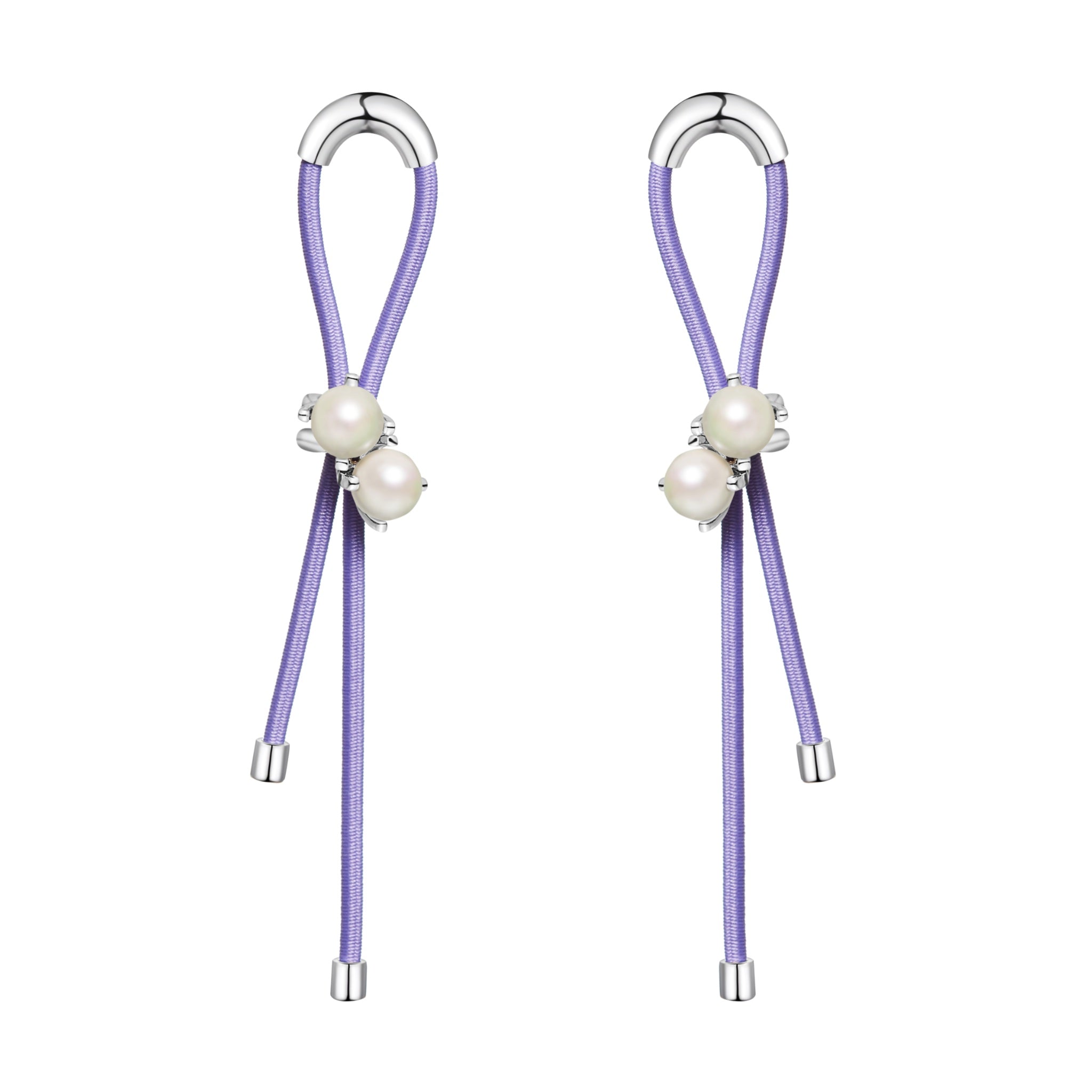 LOST IN ECHO Purple Elastic Rope Pearl Earrings | MADA IN CHINA