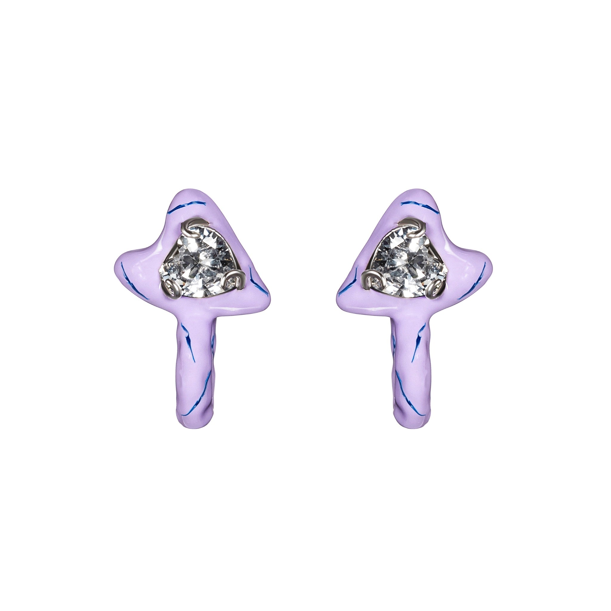 LOST IN ECHO Purple Heart Enamel Earrings | MADA IN CHINA