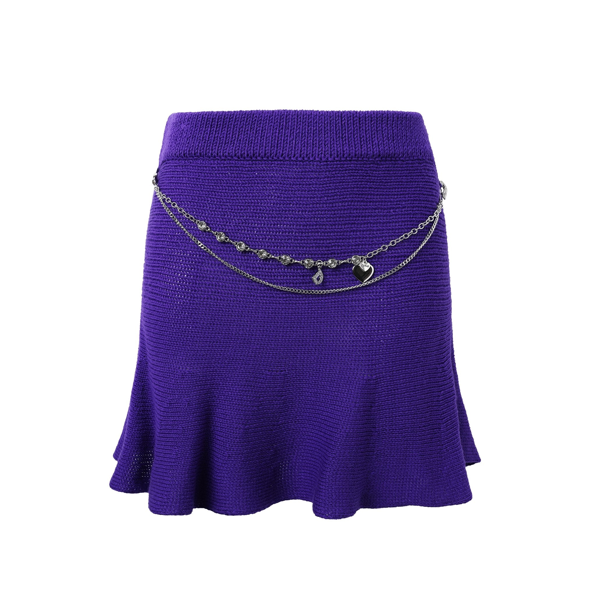 DIANA VEVINA Purple Rhinestone Chain Skirt | MADA IN CHINA
