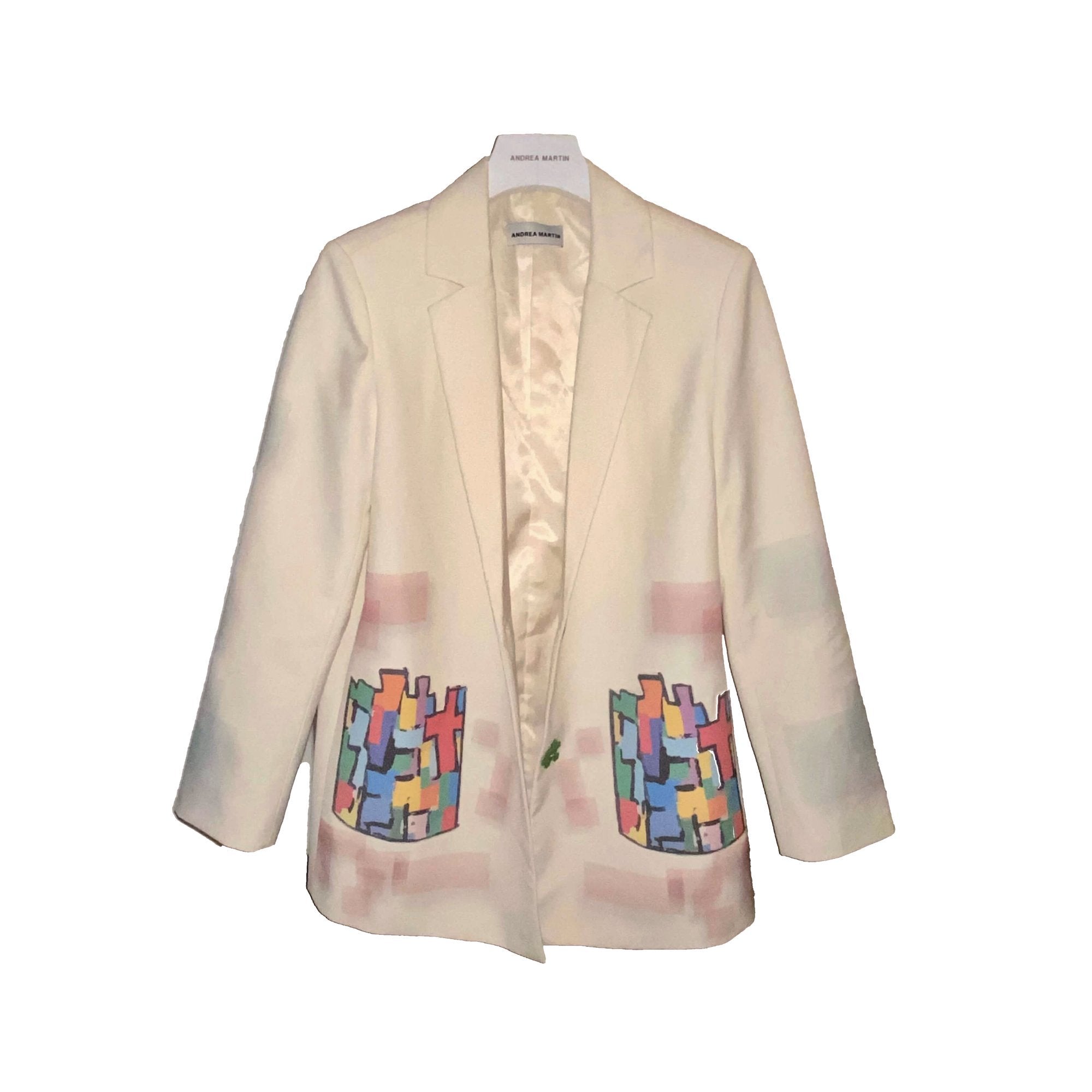 ANDREA MARTIN Puzzle Print Blazer Jacket | MADA IN CHINA