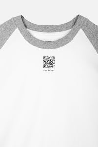 UNAWARES QR Code Raglan T-shirt Grey | MADA IN CHINA
