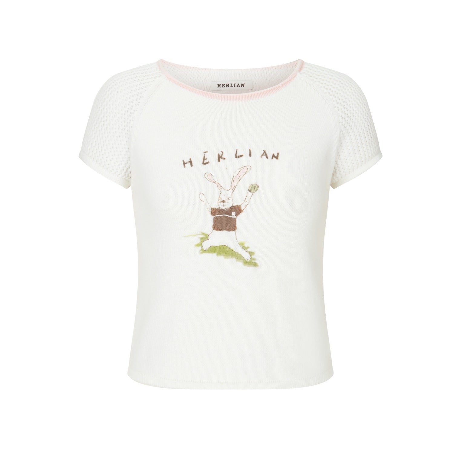 HERLIAN Rabbit Print Knit T-shirt | MADA IN CHINA