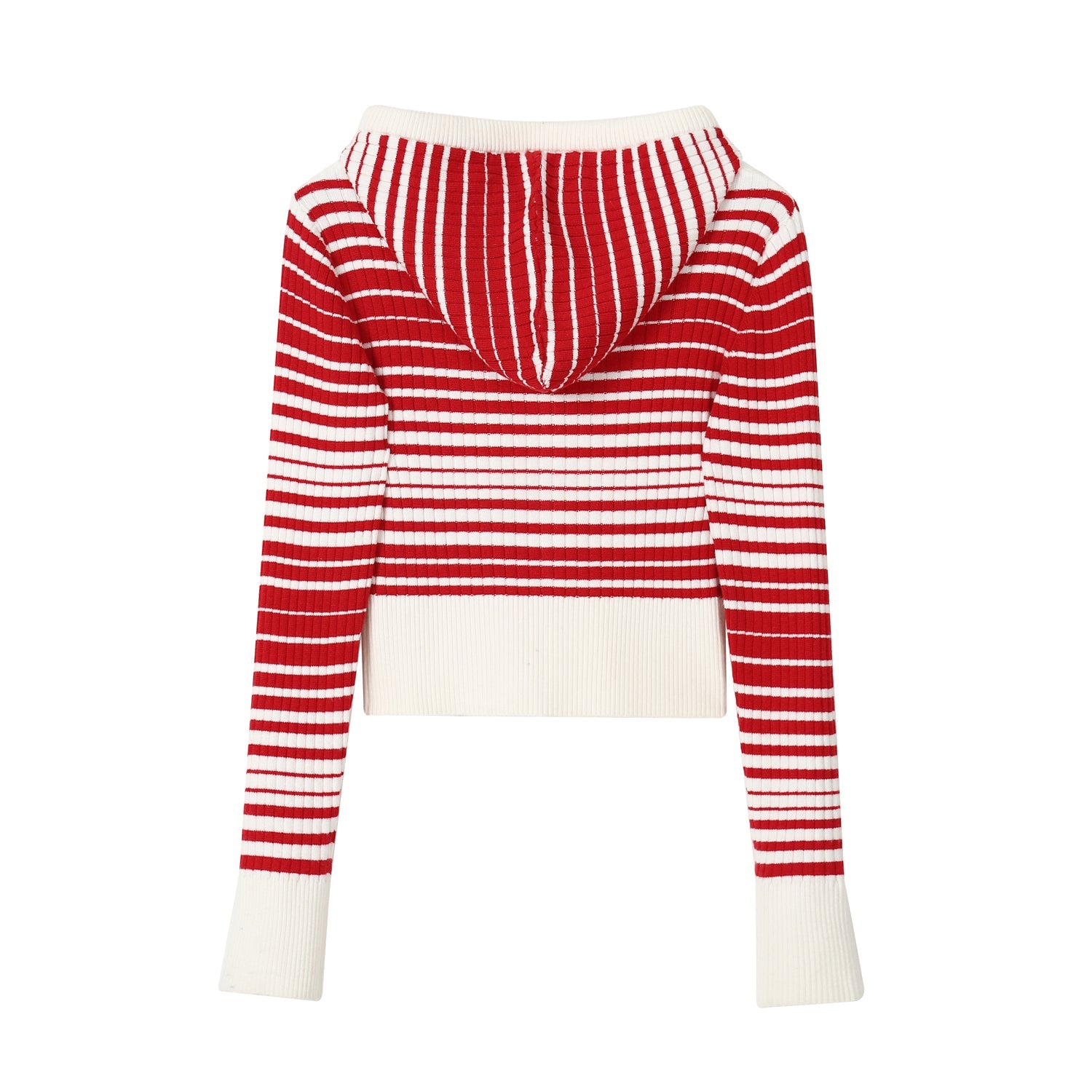 favor Prædike Bedst SOMESOWE Red And White Zebra Stripe Slim Hoodie Shirt In Knit | MADA IN  CHINA