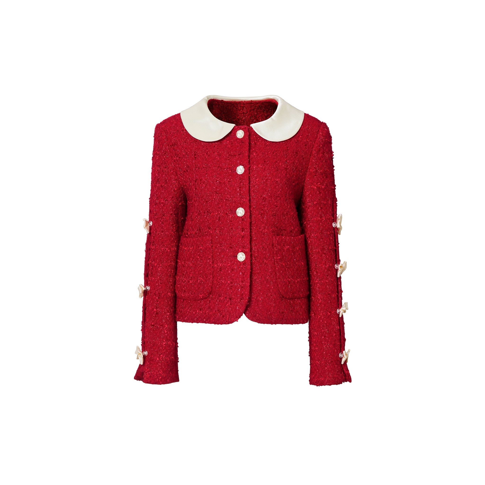 HERLIAN Red Bowknot Tweed Jacket