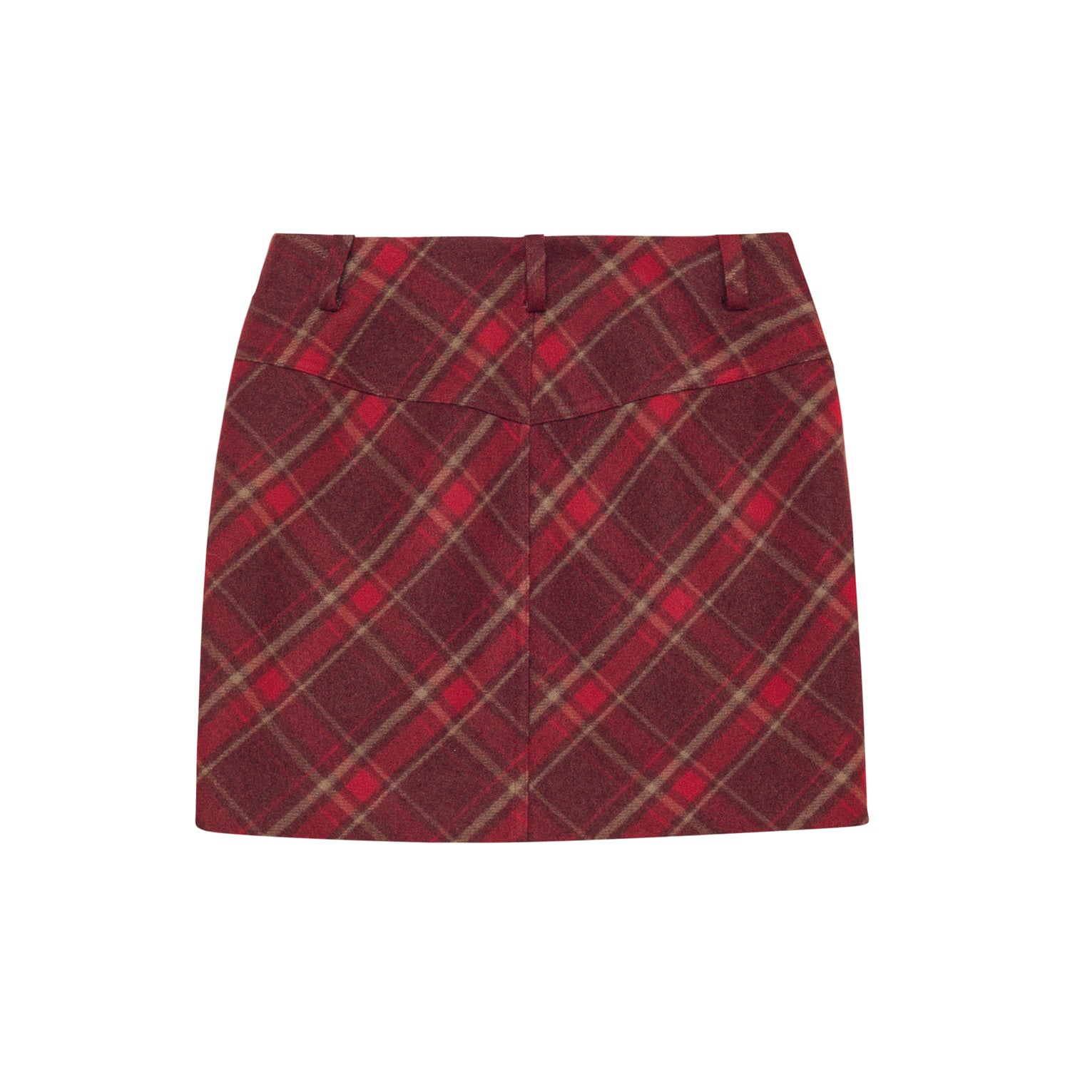 SOMESOWE Red Checkered Skirt | MADA IN CHINA