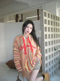 13DE MARZO Red Knitting Hoodie | MADA IN CHINA