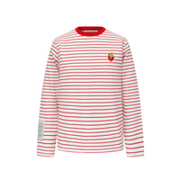 Alexia Sandra Red Stripe Long Sleeve T-shirt With Strawberry Print | MADA IN CHINA