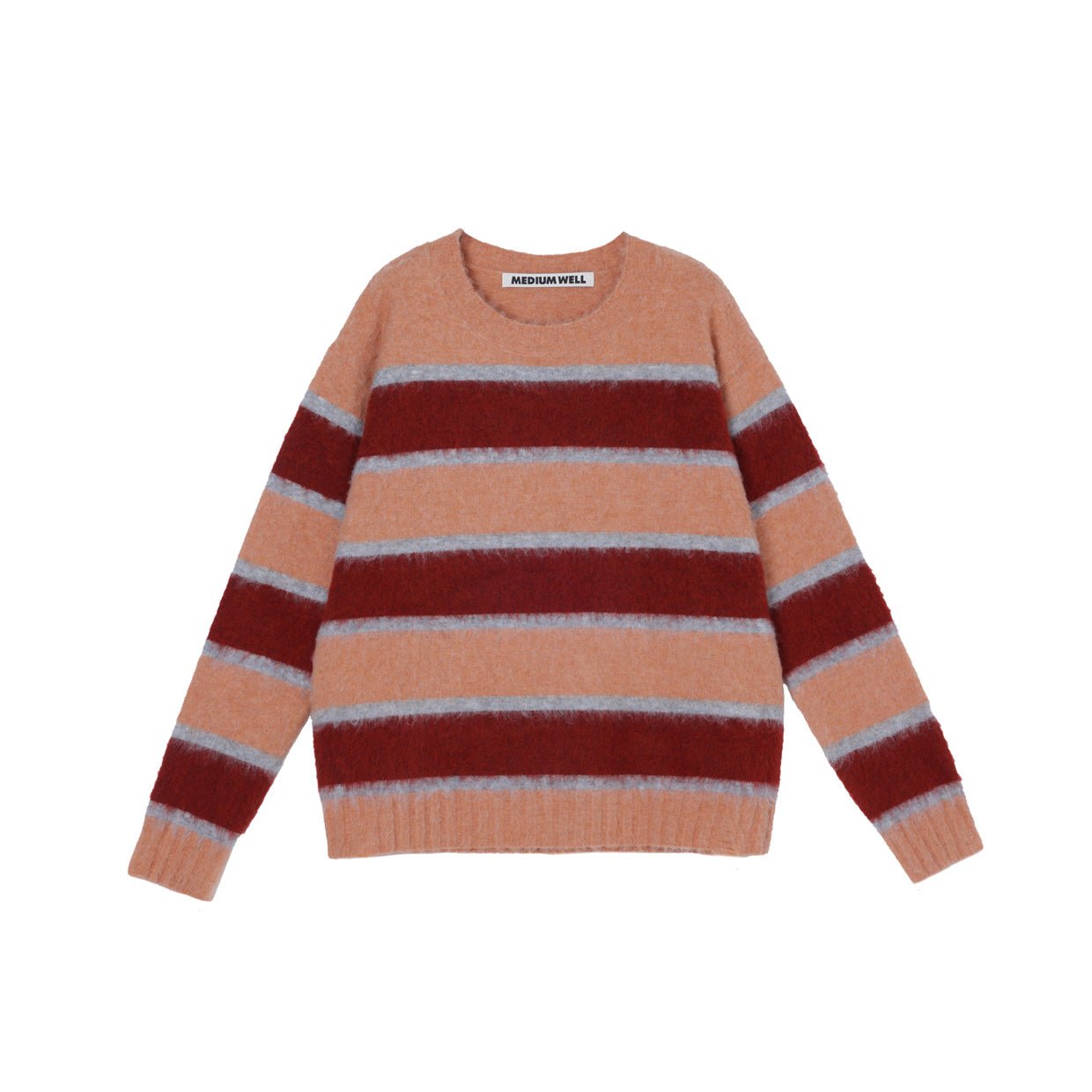 MEDIUM WELL Red Striped Destroy Sweater | MADA IN CHINA