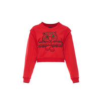Laurence & Chico Red Tiger Cropped Sweater | MADA IN CHINA