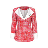 ARTE PURA Red&White Checked Long Jacket | MADA IN CHINA
