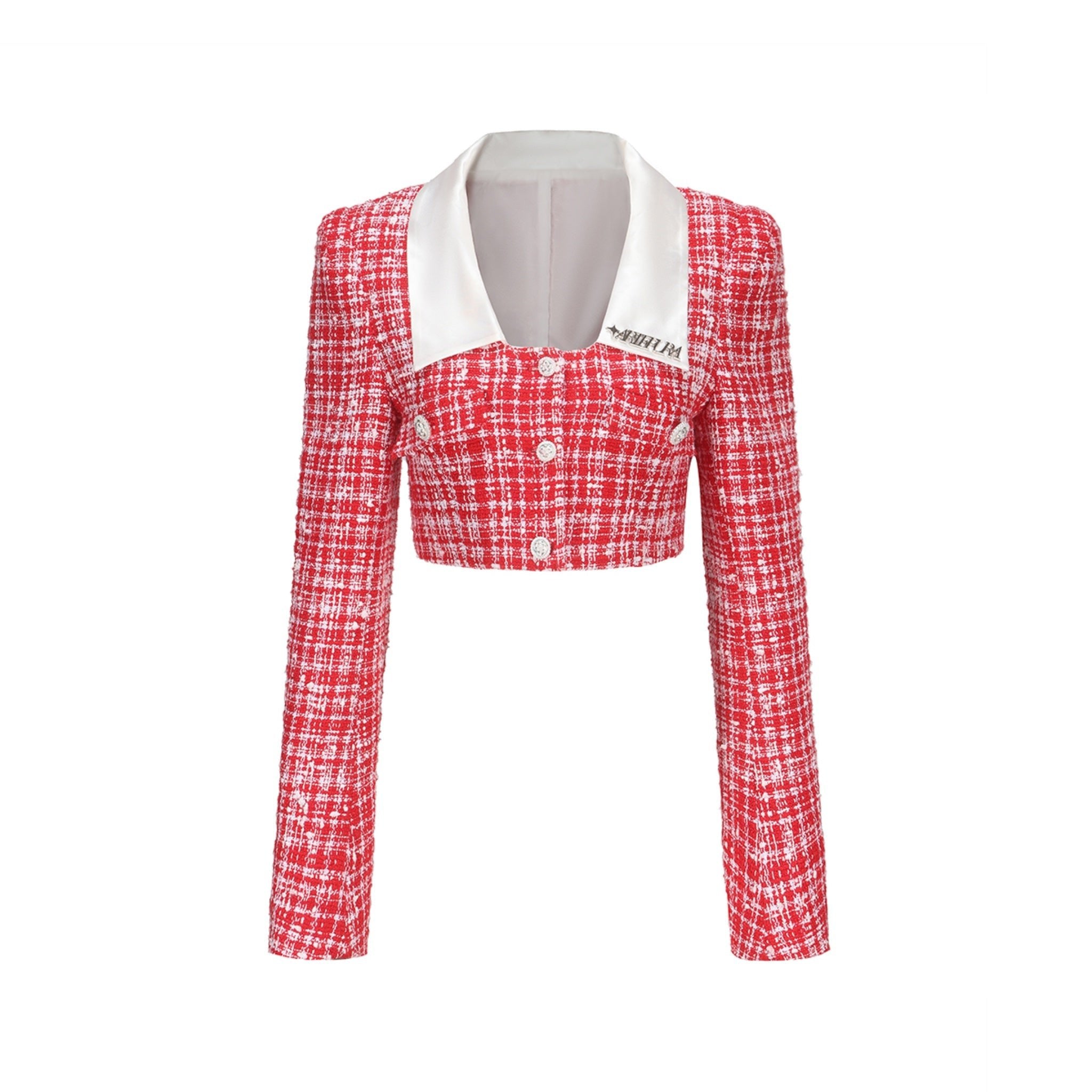 ARTE PURA Red&White Checked Short Jacket | MADA IN CHINA