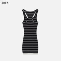 SMFK Retro Campus Striped Sports Tank Dress Black | MADA IN CHINA