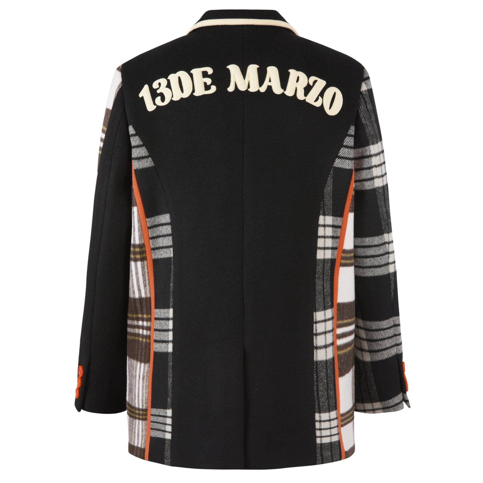 13DE MARZO Retro Checkered Patchwork Tweed Suit Jacket | MADA IN CHINA