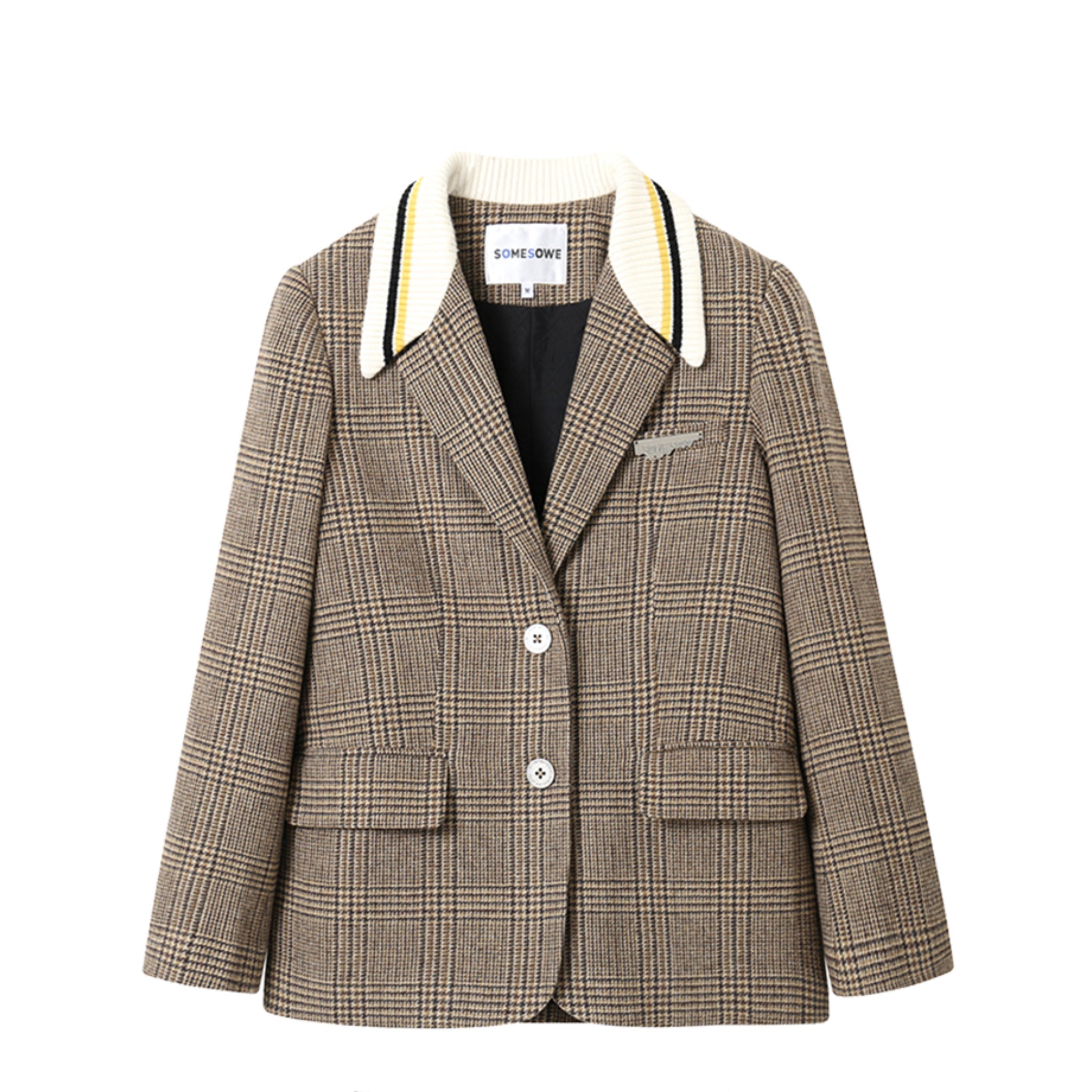 SOMESOWE Retro Checkered Wool Jacket | MADA IN CHINA