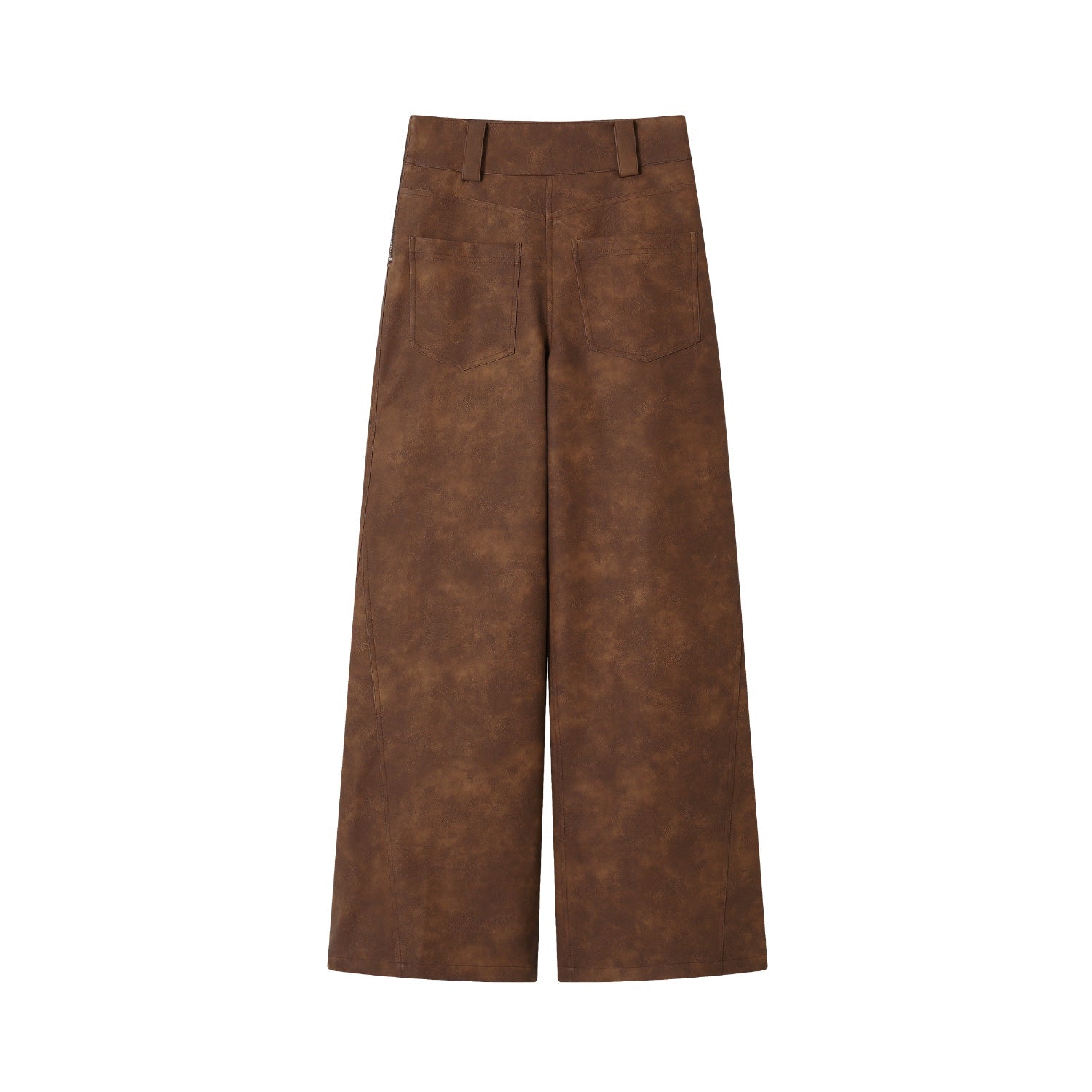 SOMESOWE Retro Dyed Faux Leather Straight Pants | MADA IN CHINA