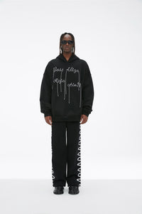 VANN VALRENCÉ Rope Embroidered Letter LOGO Hoodie | MADA IN CHINA