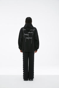 VANN VALRENCÉ Rope Embroidered Letter LOGO Hoodie | MADA IN CHINA