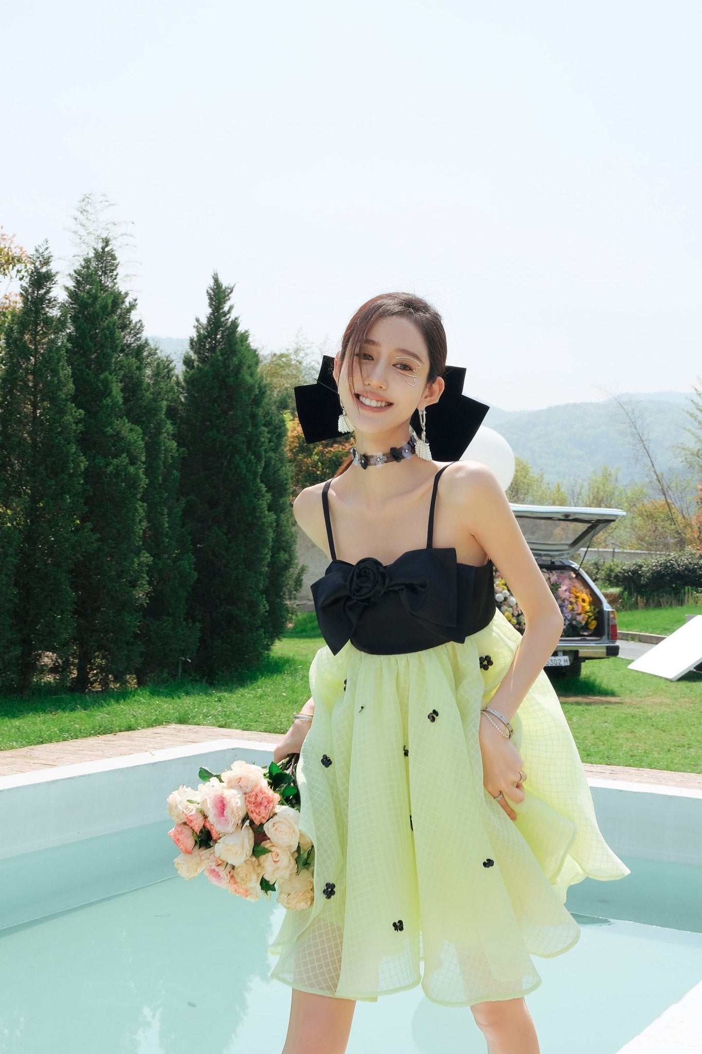 DIANA VEVINA Rose Bow Camisole Dress | MADA IN CHINA