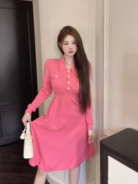 AIMME SPARROW Rose Red Lapel Dress | MADA IN CHINA
