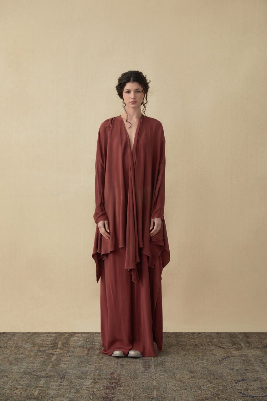 ELYWOOD Ruby Natural Dyed Silk Coat | MADA IN CHINA