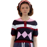 RYRANYI Sailor Collared Pink Polo Shirt | MADA IN CHINA