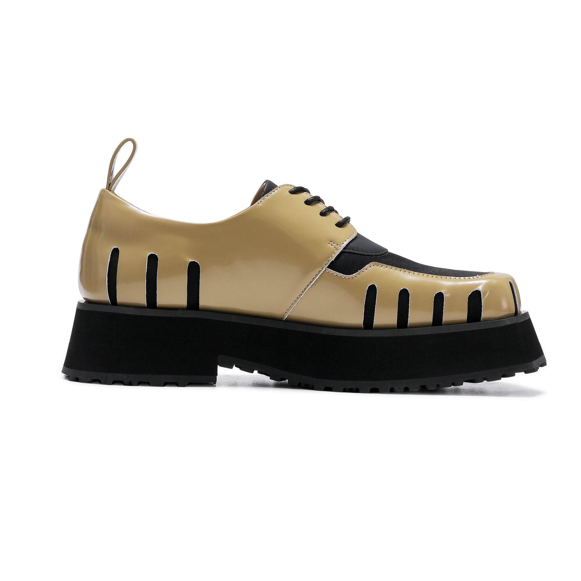 LOST IN ECHO Sandy Double-layer Square-head Fake Two-piece Derby Shoes | MADA IN CHINA
