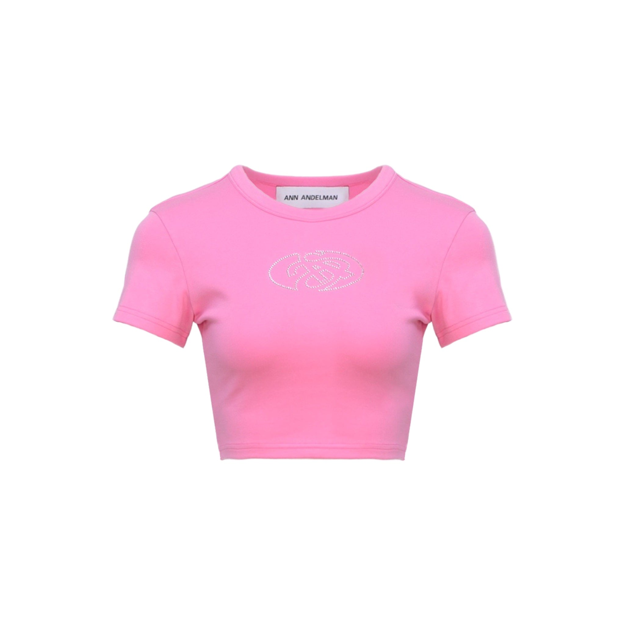 ANN ANDELMAN Short Sleeve with Diamond Logo Tee Pink | MADA IN CHINA
