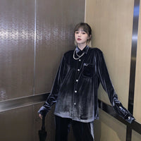 GALLIANO LANDOR Silver Velvet Shirt | MADA IN CHINA
