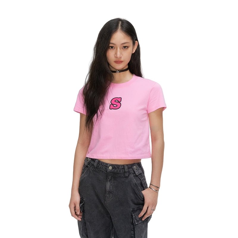 SMFK Skinny Model Pink Tight T-shirt & MADA IN CHINA