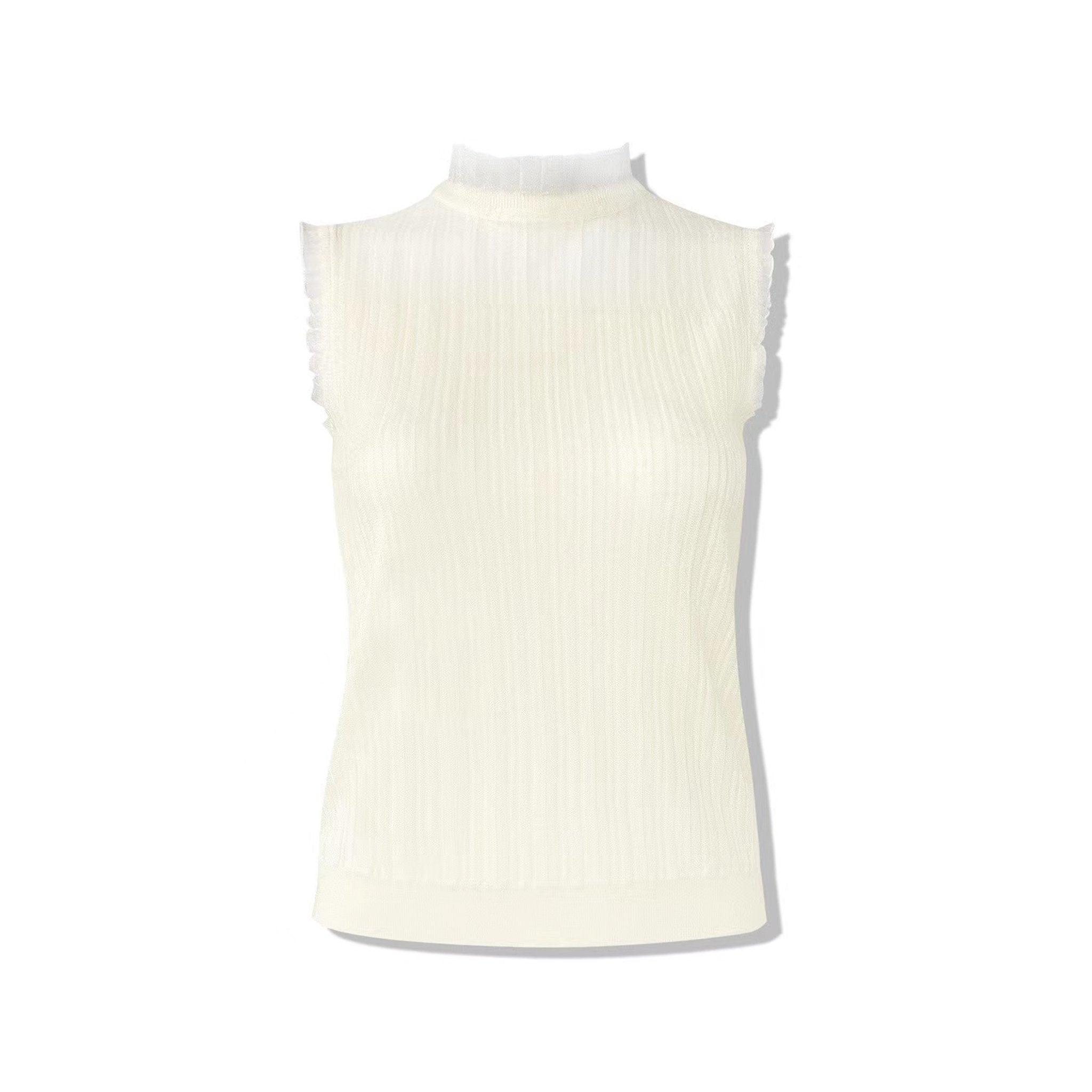 AIMME SPARROW Sleeveless Lace Knit Tank Top | MADA IN CHINA