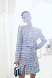 AIMME SPARROW Small Fragrance Pocket Love Button Short Jacket | MADA IN CHINA