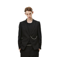 Unawares Square Chain Single Breasted Suit Black | MADA IN CHINA