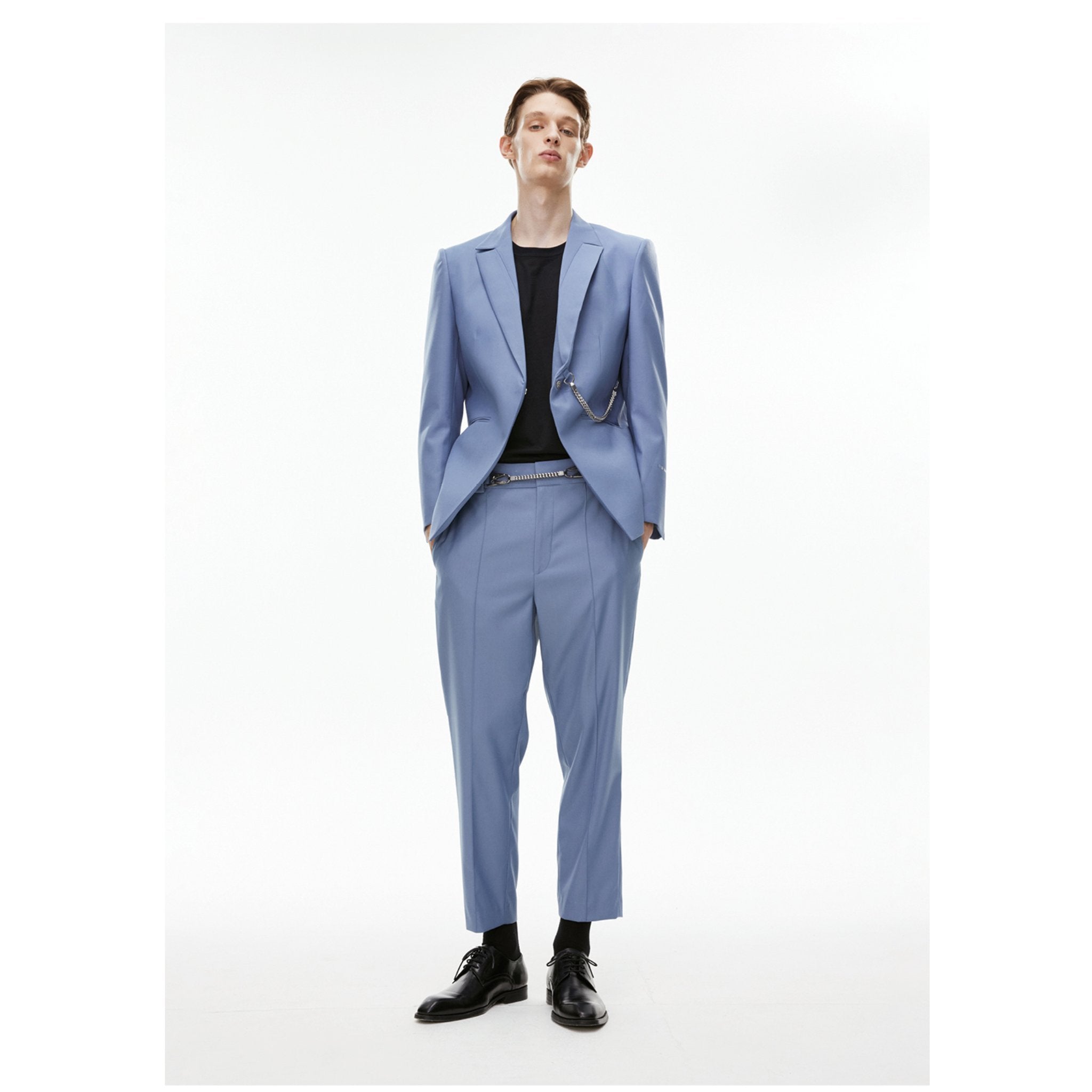 Unawares Square Chain Single Breasted Suit Blue | MADA IN CHINA