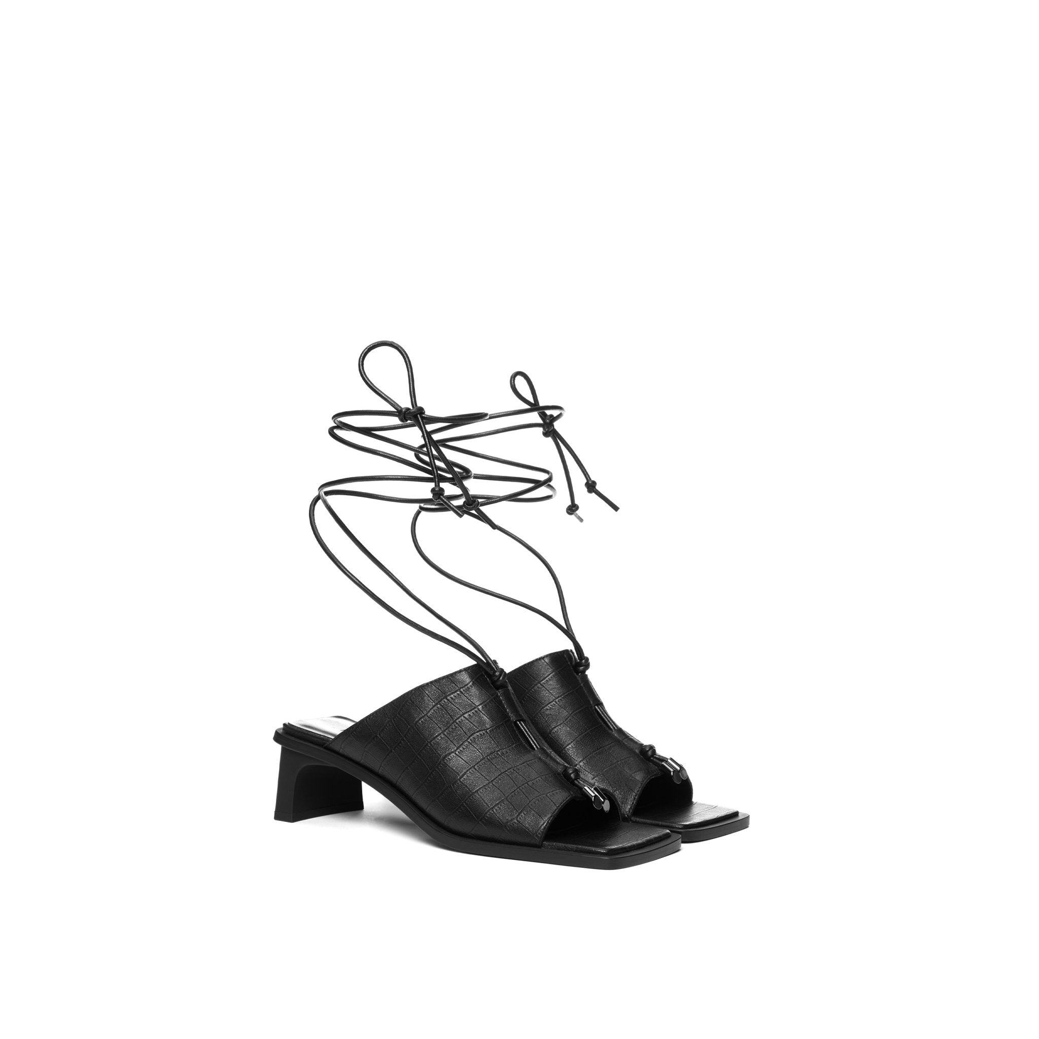 LOST IN ECHO Square Head With Rope Strap High Heel Sandals | MADA IN CHINA