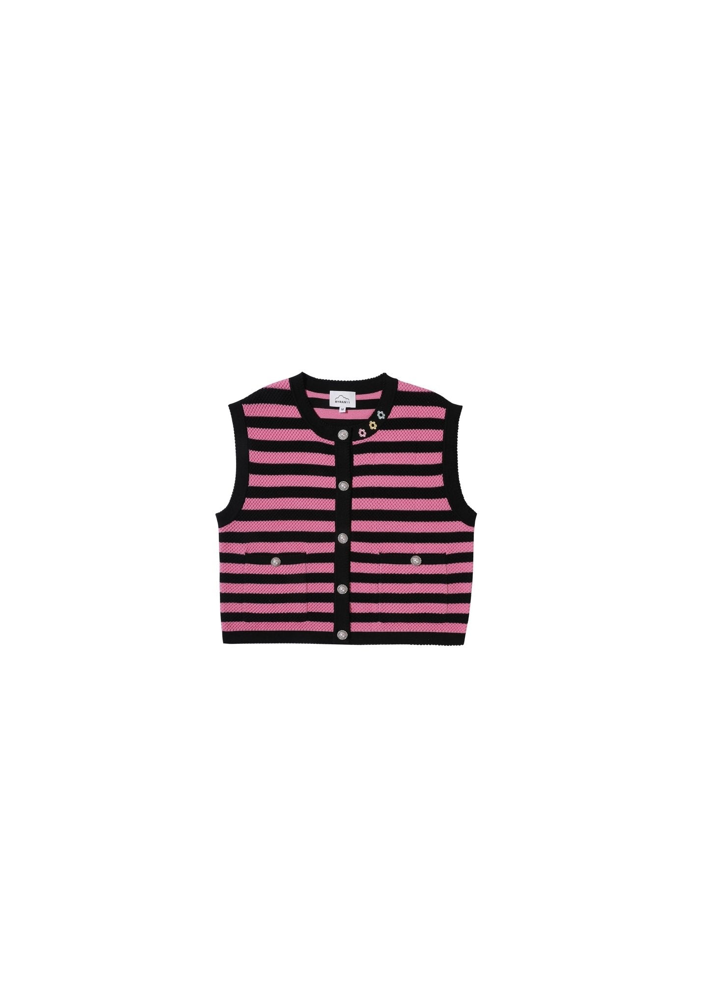 RYRANYI Striped Vest In Pink And Black | MADA IN CHINA