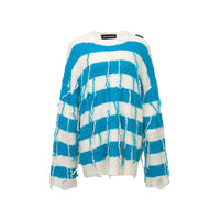 ANN ANDELMAN Tassel Pullover Sweater Blue & White | MADA IN CHINA