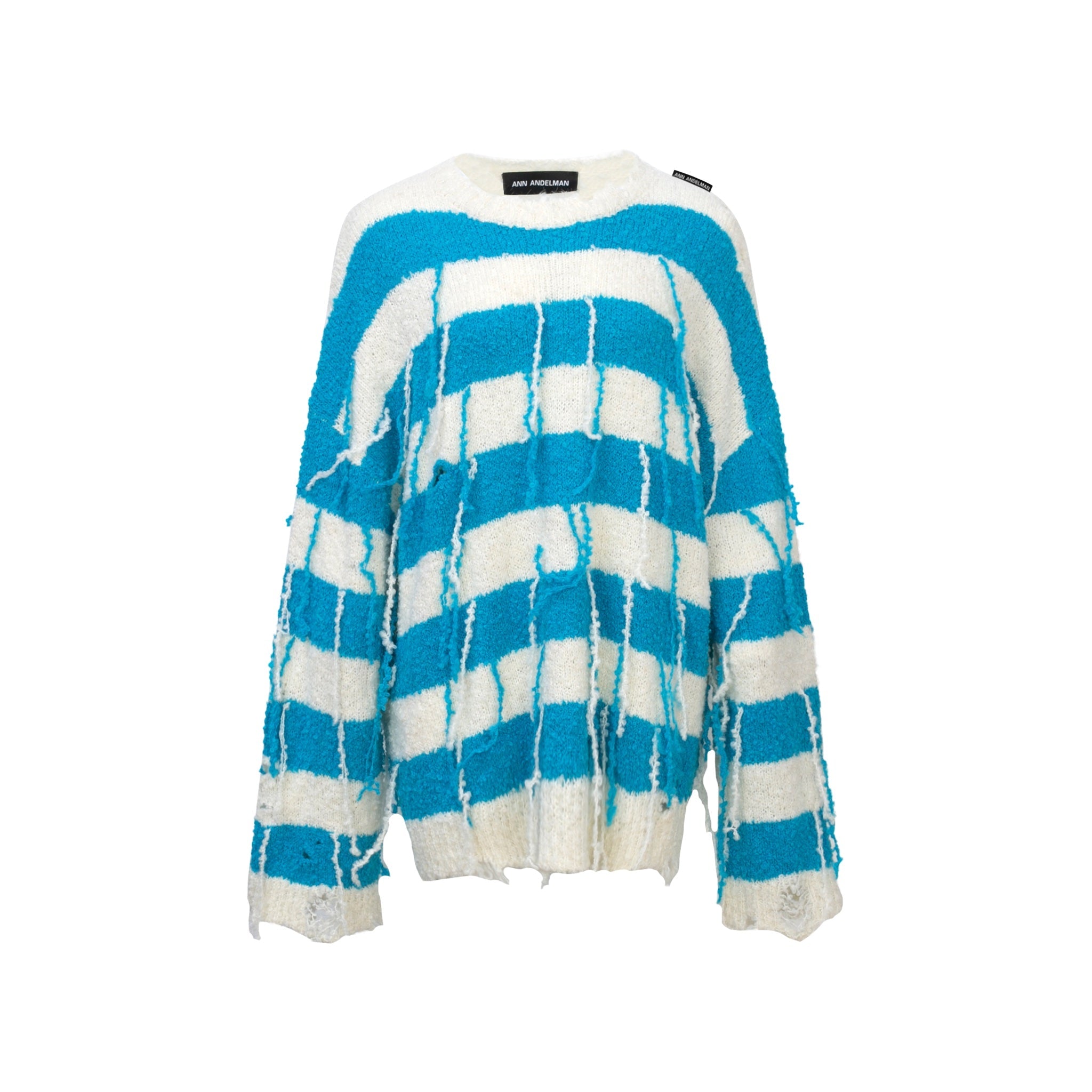 ANN ANDELMAN Tassel Pullover Sweater Blue & White | MADA IN CHINA
