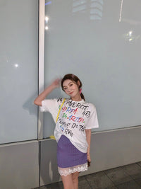 Andrea Martin Three-Dimensional Color Butterfly Graffiti Letters Short Sleeves | MADA IN CHINA