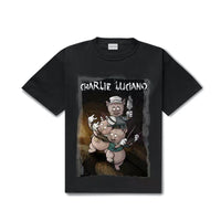 CHARLIE LUCIANO Three Little Pigs Print Tee Black | MADA IN CHINA