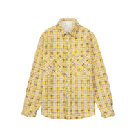 CHARLIE LUCIANO Tweed Overshirt Yellow | MADA IN CHINA