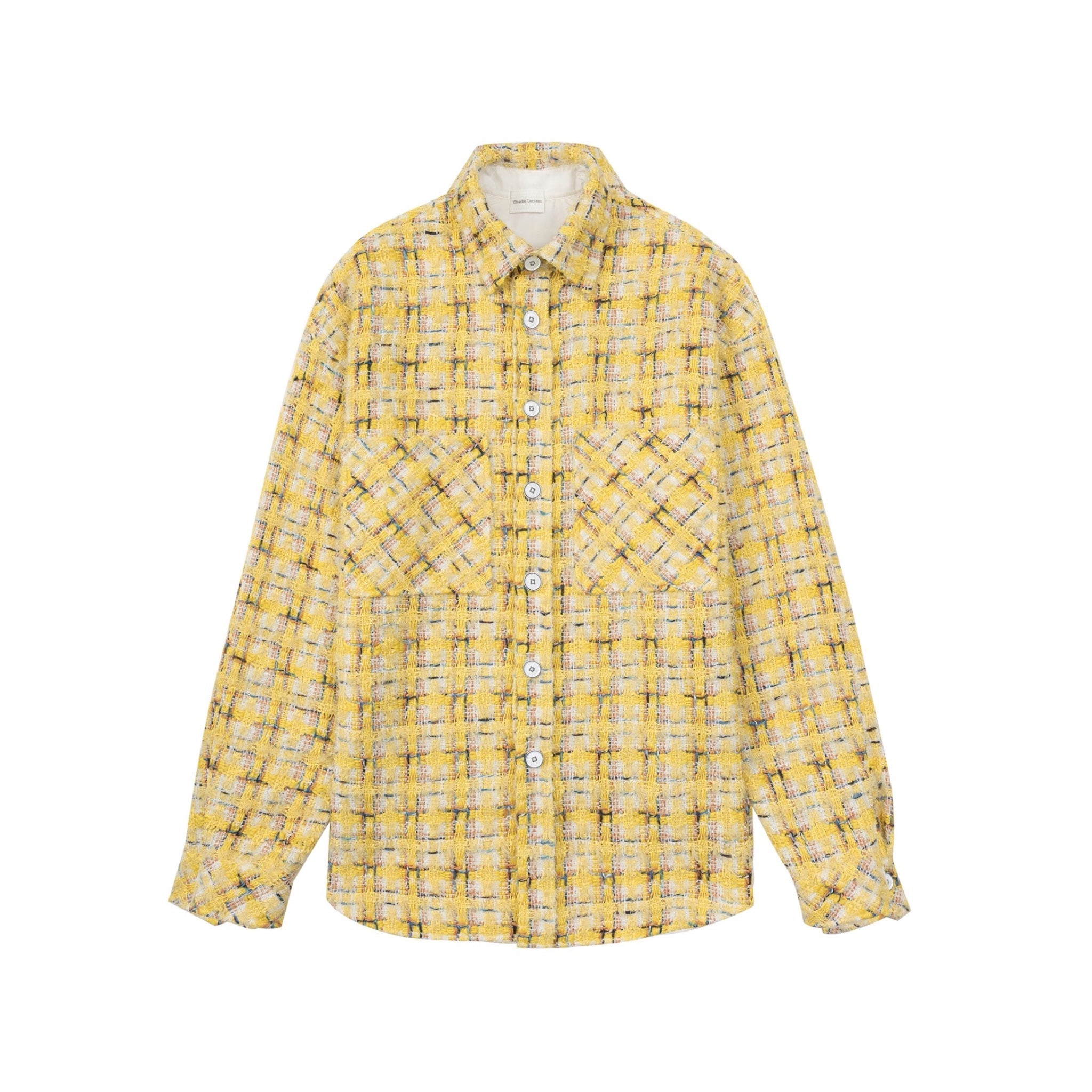 CHARLIE LUCIANO Tweed Overshirt Yellow | MADA IN CHINA