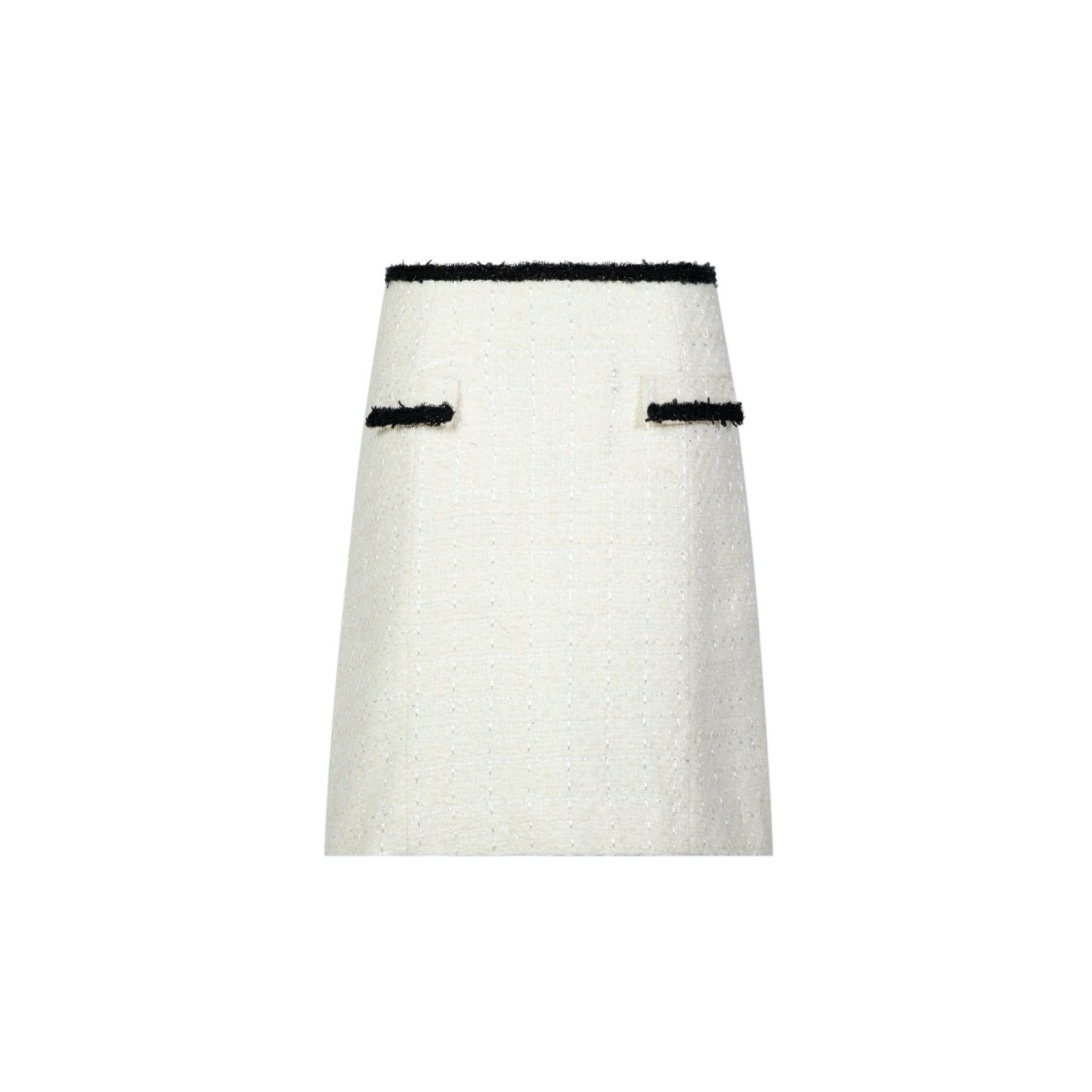 13 DE MARZO Tweed Palda Bear Package Hip Skirt White | MADA IN CHINA