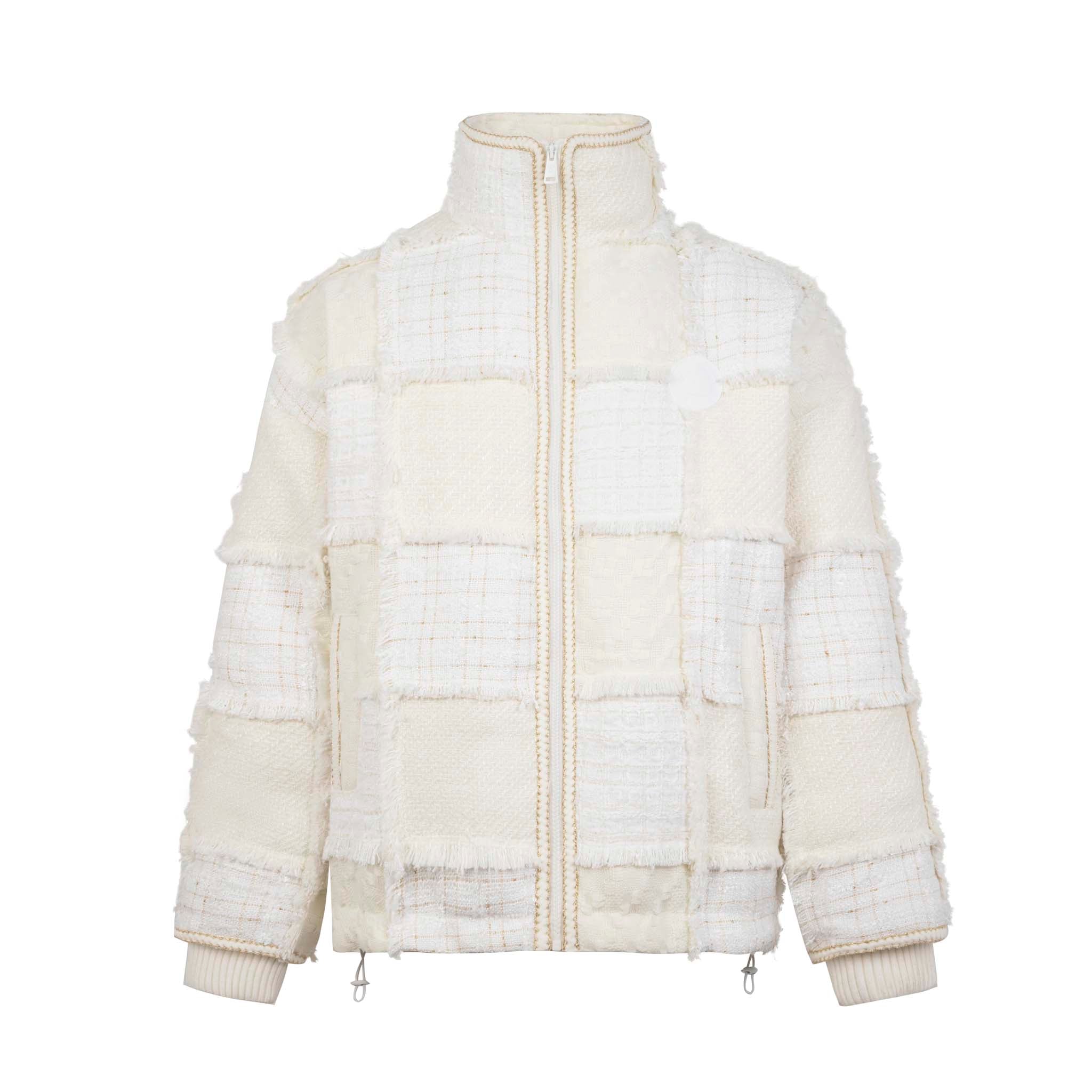 13 DE MARZO Tweed Patch Down Jacket Marshmallow | MADA IN CHINA