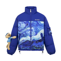 13 DE MARZO Van Gogh Masterpiece Down Jacket Imperial Blue | MADA IN CHINA