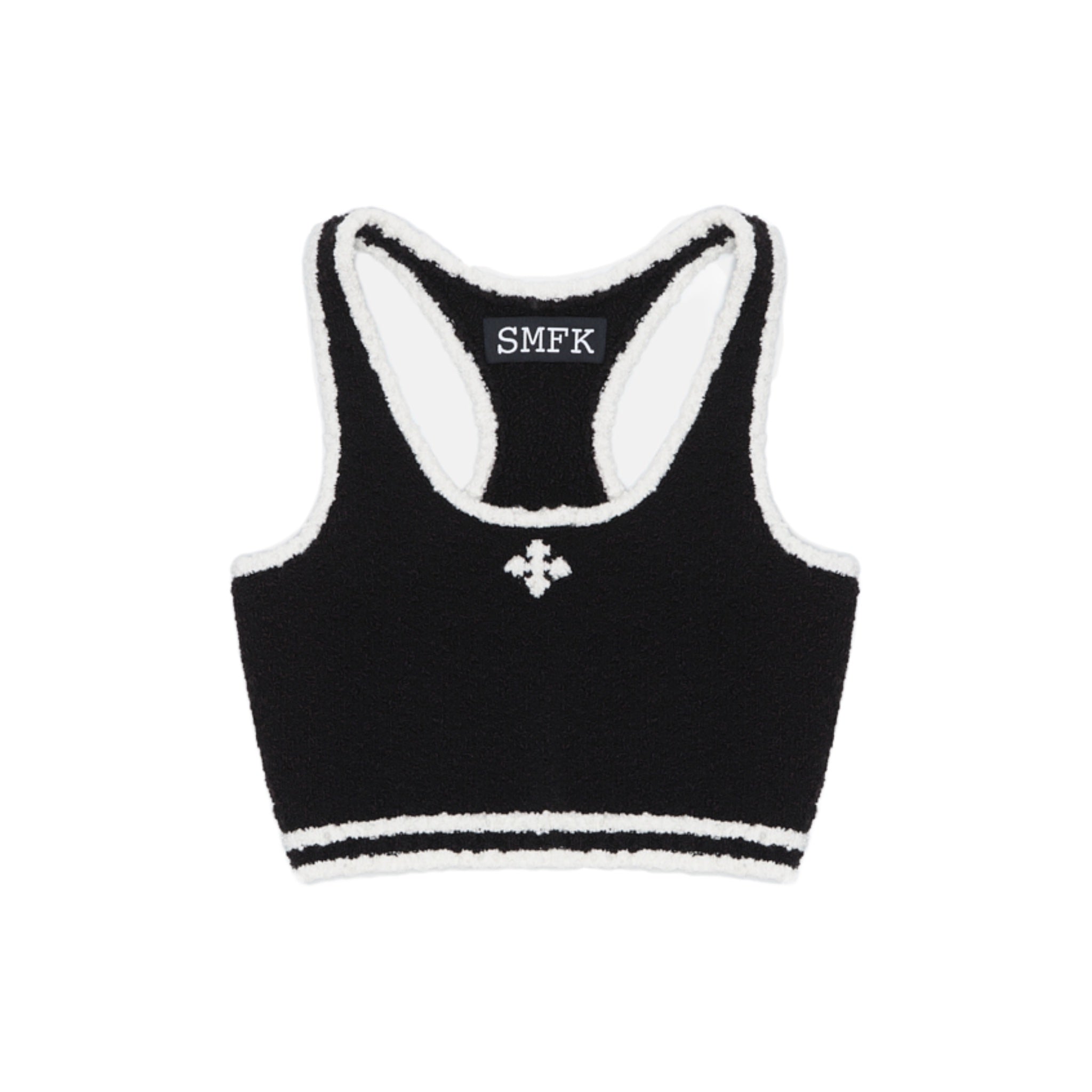SMFK Vintage Campus Knit Vest Black And White | MADA IN CHINA