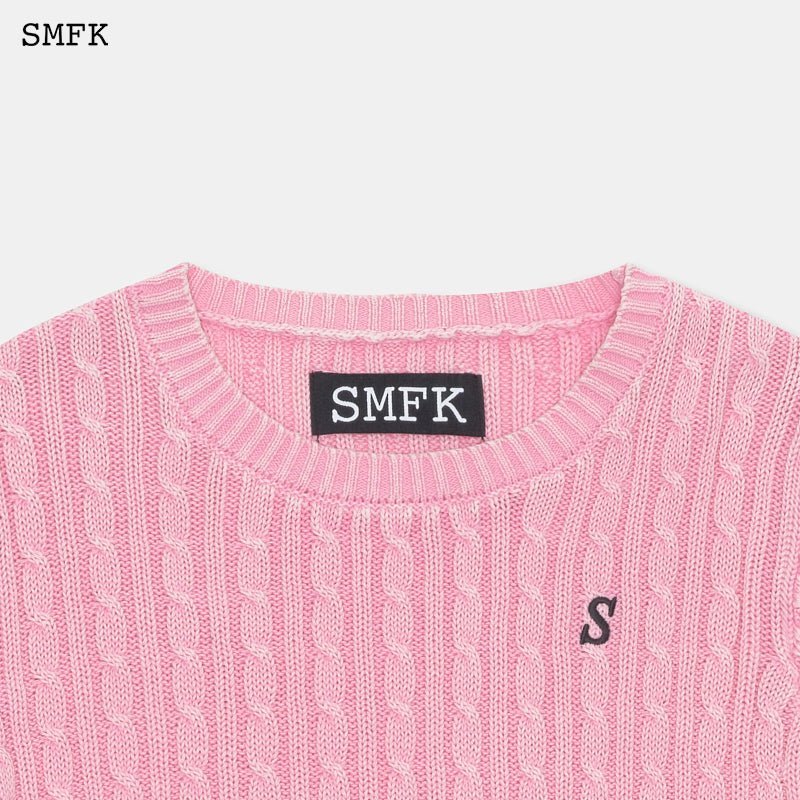 SMFK Vintage College Classic Knitwear Pink | MADA IN CHINA