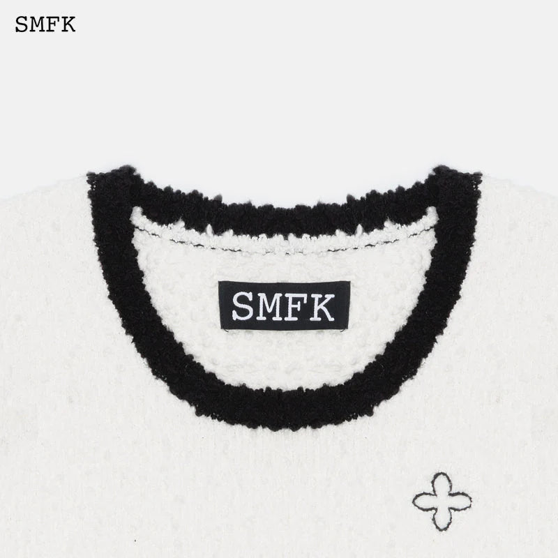 SMFK Vintage College Knit Short Tee White | MADA IN CHINA